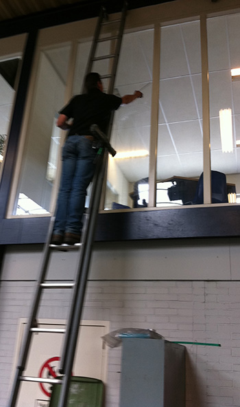 ladder glasbewassing